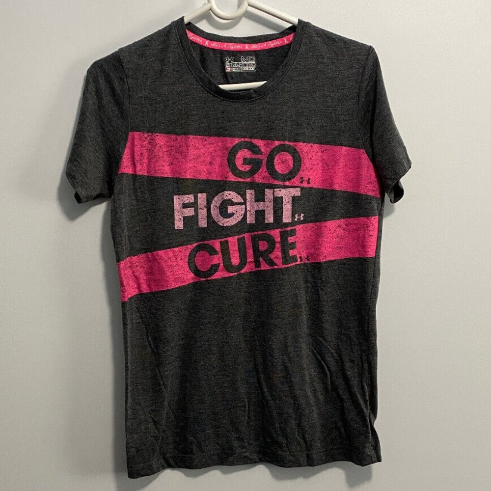 Under Armour Grey Go Fight Cure T Shirt Size‎ M